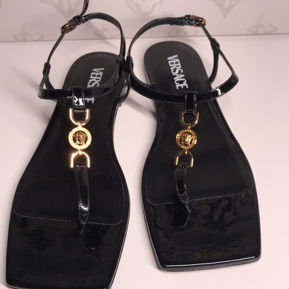 New Authentic Versace Women's Black Sandals - Picture 4 of 13